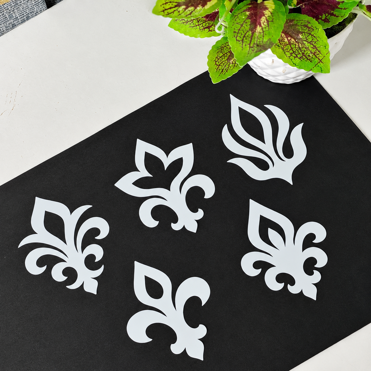 Floral Stencil Set for Mandala Art, MDF & Crafts – Set 1 | 6 × 8 cm