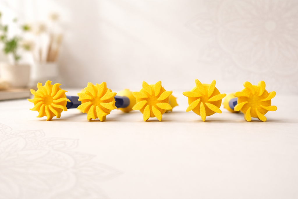 Floral Set 4 – Precision Spiral Mandala Dotting Tools | Professional Flower Impression Set