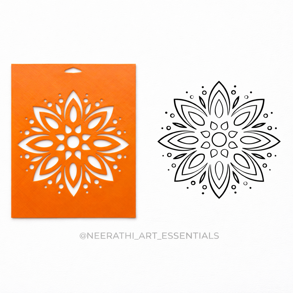 Mandala Art Stencil for Dot Painting, Fabric & DIY Projects (10.5 cm)