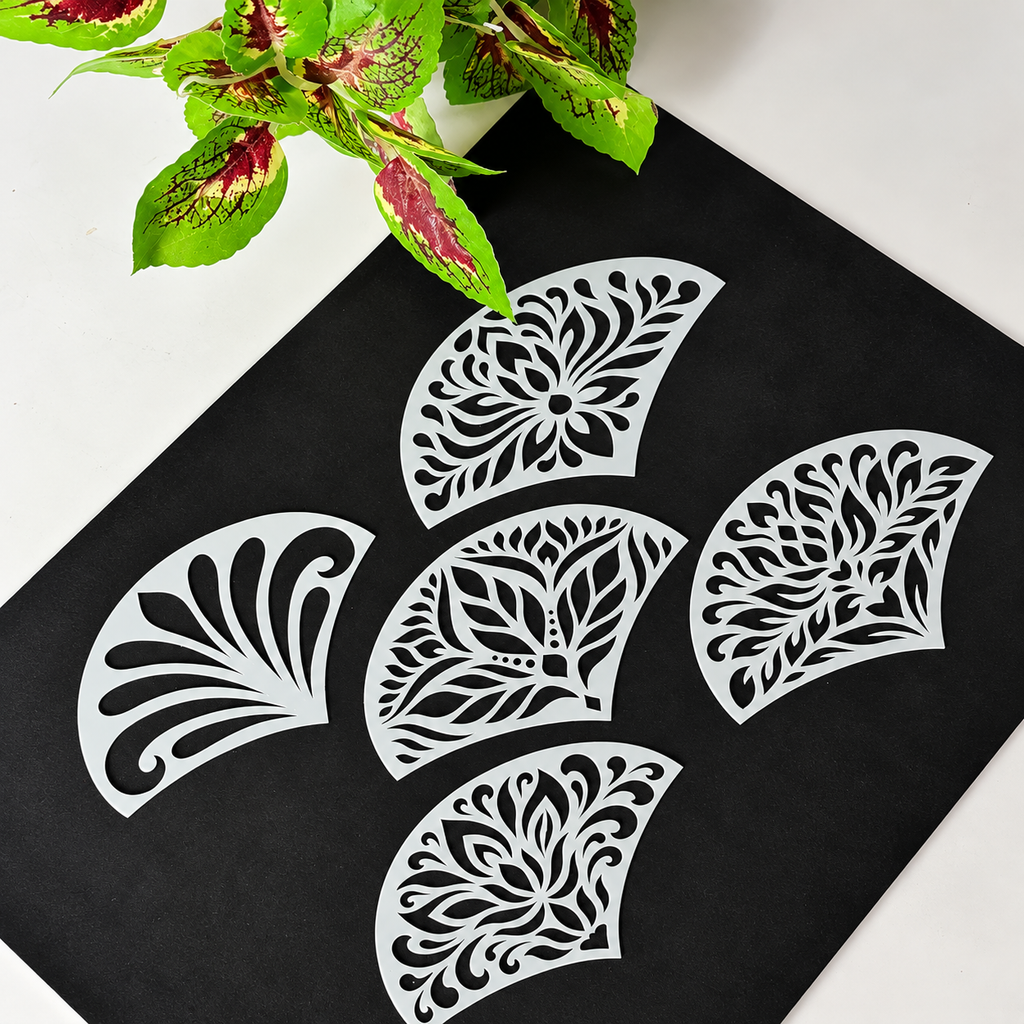 Arc Floral Stencil Set – 1 Decorative Designs | 6 × 9 cm