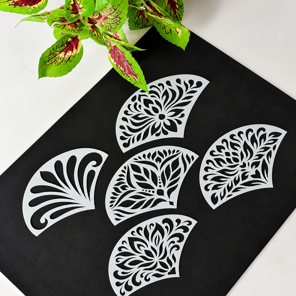 Arc Floral Stencil Set – 1 Decorative Designs | 6 × 9 cm