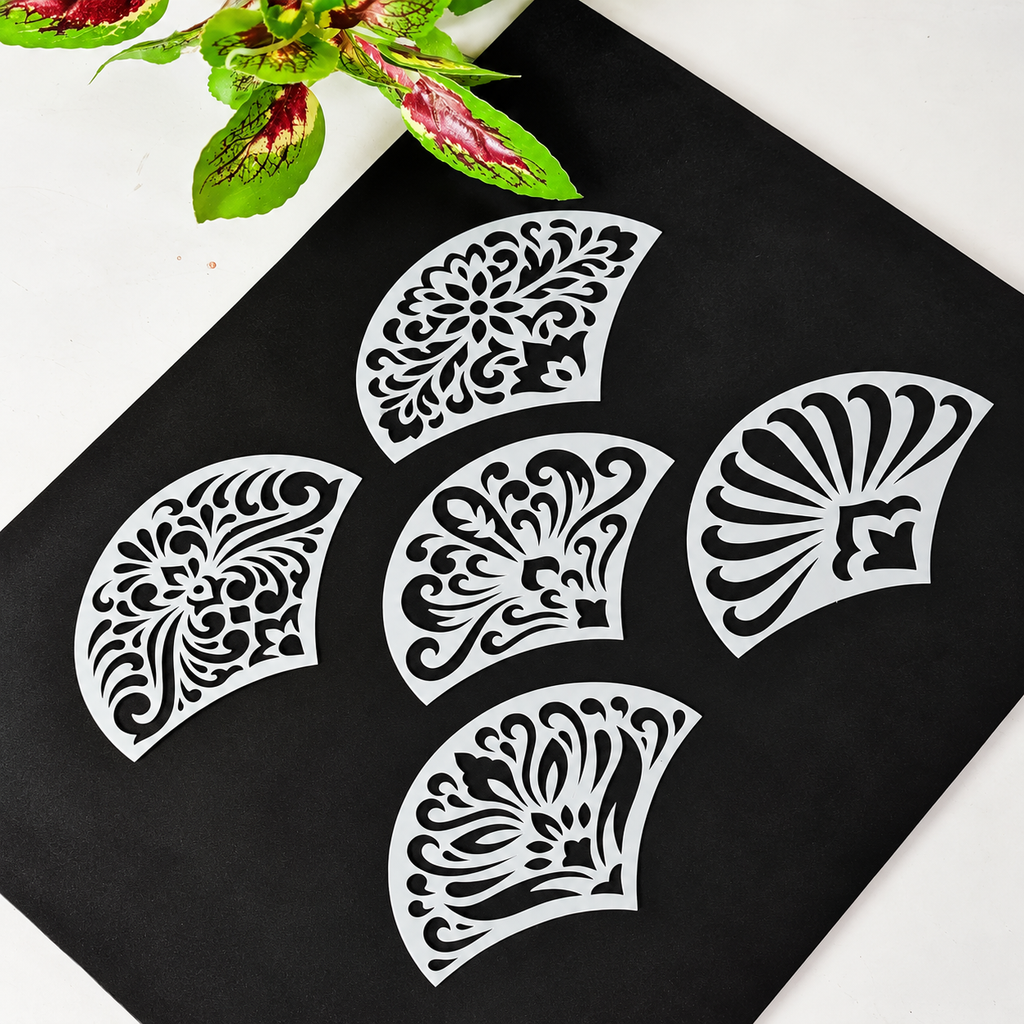 Arc Floral Stencil Set – 1 Decorative Designs | 6 × 9 cm
