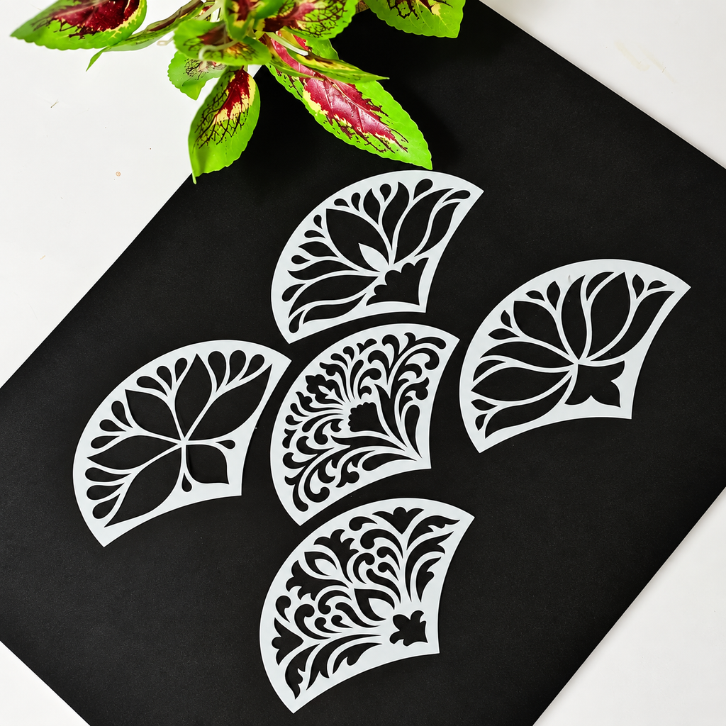 Arc Floral Stencil Set – 2 Decorative Designs | 6 × 9 cm
